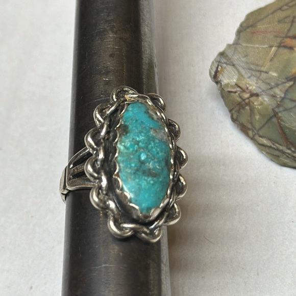 Vintage turquoise sterling ring - Picture 9 of 10